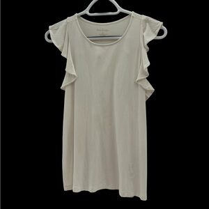 LILLY PULITZER Cream Ruffle Sleeve Top